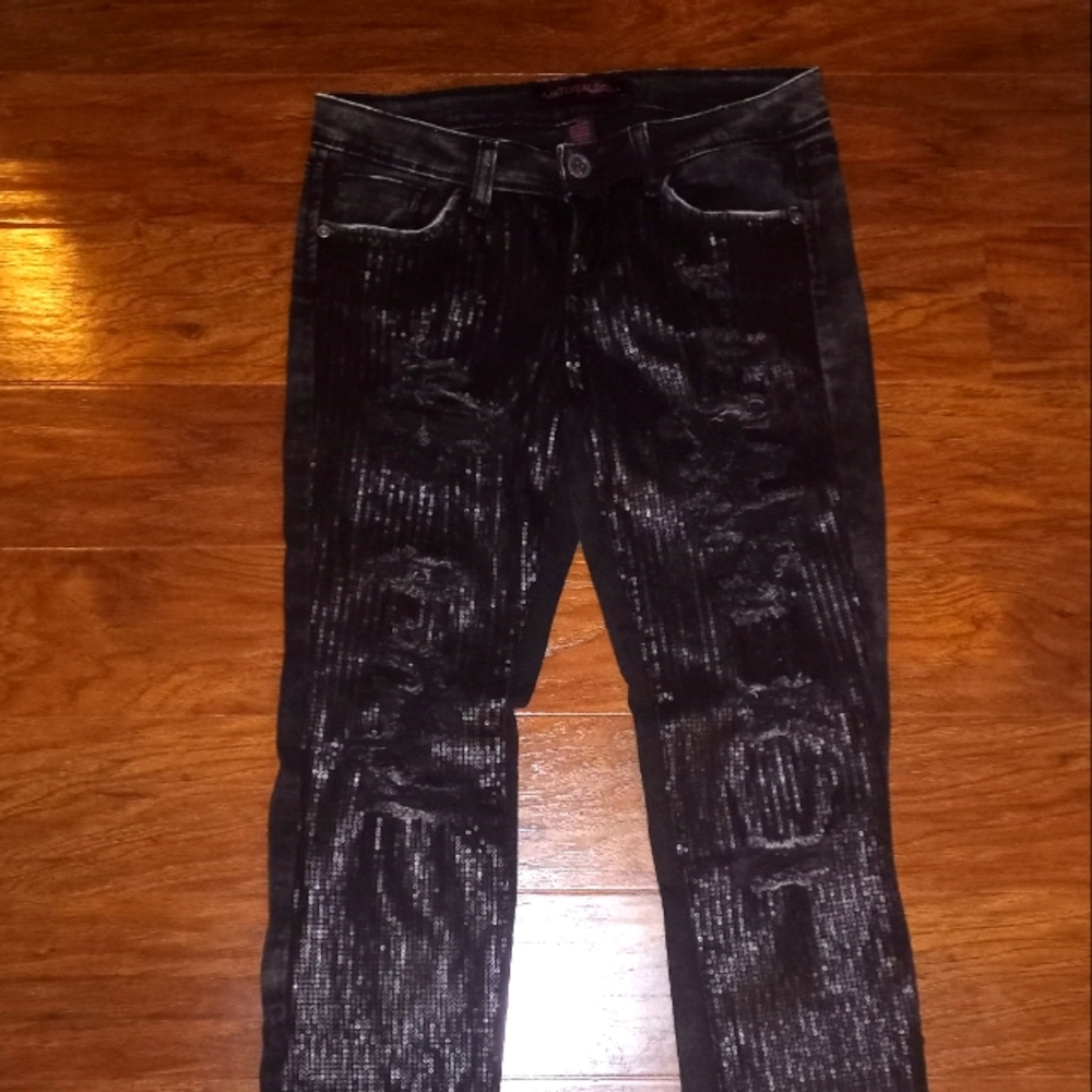 Material Girl Black Sequined Jeans